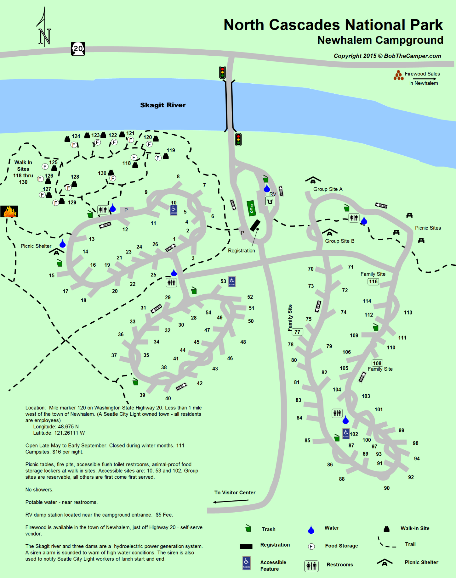 Newhalem Campground Map North Cascades National Park